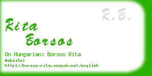 rita borsos business card
